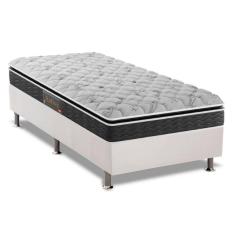  Cama Box Solteiro: Colchão Espuma D33 Pelmex Active Premium + Base CRC Courano White(88x188)