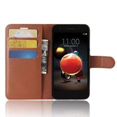 Capa para LG LV3 2018, capa carteira flip de couro PU premium com compartimento para cartão, suporte e fecho magnético [capa interior à prova de choque de TPU] Compatível com LG LV3 2018