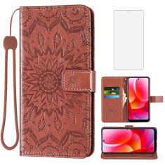 Capa de telefone para Motorola Moto G Play 2023/MotoG Power 2022/G Pure 2021 carteira com protetor de tela de vidro temperado capa flip de couro suporte para cartão XT2165DL XT2163DL XT2165-5 XT2271-5