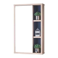 Espelho para Banheiro com Armário Milano Carvalho e Azul Marinho