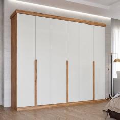 Guarda-roupa Casal 6 Portas Mdf Linhares Espresso Móveis Cinamomo/Off White
