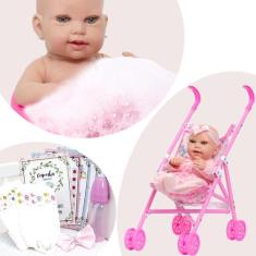Boneca Reborn Realista Linda Com Carrinho Envio Imediato - Cegonha Reb