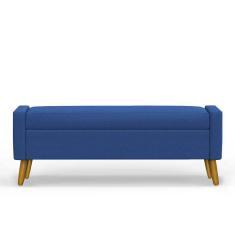 Recamier Bau Londres 1,40m Suede Azul Marinho - Clique Decor