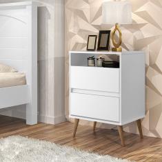 Mesa De Cabeceira Lotus 2 Gavetas Branco