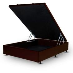 Cama Box Bau Solteiro King material sintético3) - GENKI KENKO, MARROM