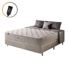 Cama Box Casal + Colchão Molas Ensacadas Magnético Massageador e Bio Quântico Phoenix 138cm