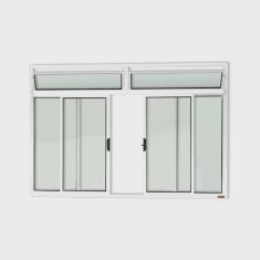 Janela Plus 4 Folhas com Bandeira Vidro Liso 120cm x 150cm Brimak