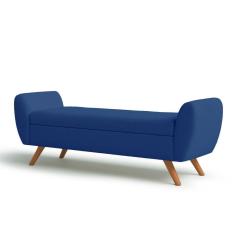 Recamier Bau Grecia 1,40M Suede Azul Marinho - Clique Decor