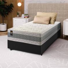 Conjunto Cama Box Espuma Oxford Verde Solteiro 88x188x67