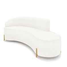 Sofá 4 Lugares Orgânico 220cm Pé Dourado Morgan Bouclê Off White D03 - D`rossi