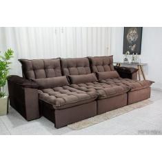 Sofá Retrátil e Reclinável Ipanema 2,10m em Tecido Veludão C/ 03 Módul