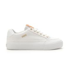 PUMA Tênis feminino clássico vulc, branco amêndoa, branco alpino, tamanho 34, Ouro branco, 37