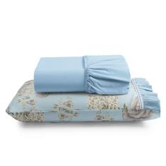 Jogo De Cama Lençol Solteiro Minuano 100% Algodão 2 Peças - Azul