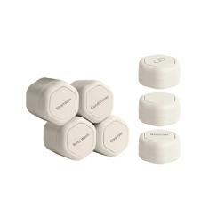 Cadence Recipientes de viagem – Conjunto de cápsulas de rotina diária – Recipientes magnéticos com tampas, 4 Flex Medium (37 g) e 3 Flex Smalls (16 g) - Xampu, condicionador, sabonete líquido, pílulas