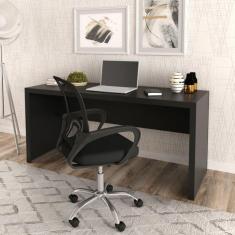 Mesa para Escritório 163cm ME4109 com Cadeira Diretor Tela Mesh Tok 3310 Preto