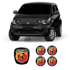 Kit 5 Adesivos Emblemas Abarth Fiat Mobi 2016 Até 2020 - SPORTINOX