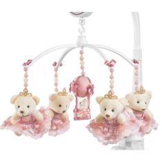 Móbile para berço musical e giratório Ursa Princesa Rose