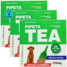 Pipeta Tea 1,3 ml Antiparasitário Contra Pulgas Para Cães de 5,1 até 1