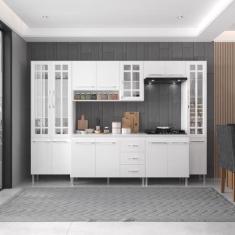 Cozinha Modulada Completa Fidelitá Viena 6 Peças 295cm 15 Portas 3 Gav