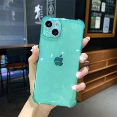 Estojo de coração de amor holográfico reflexivo de luxo para iPhone 13 12 11 Pro Max Mini XS X XR 7 8 Plus SE 2020 Capa tampão transparente macia, GRAX, para iPhone 7 Plus