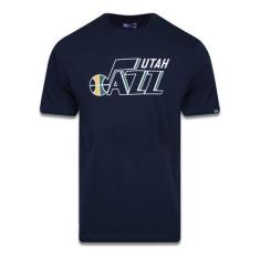 Camiseta Manga Curta Nba Utah Jazz Marinho Mescla Cinza New Era