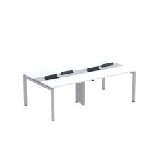 Mesa de Plataforma dupla para 4 Pessoas Corporativa 110X120/4P PDC11/12/4P Branco/Cinza