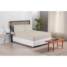 Jogo de Lençol Casal Queen Size Versatile Ponto Palito Simples 3 Peças Micropercal 300 Fios