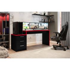 Mesa Gamer De Computador Escrivaninha Quarto Drx 5000 - Preto
