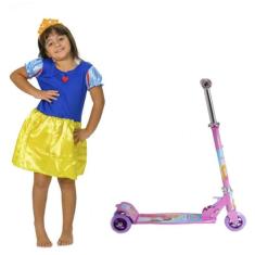 Patinete Infantil Rosa Belinda Com Fantasia De Princesa. - Dm Toys