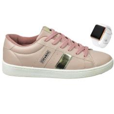 Tênis Casual Star Move com Relógio Feminino Leve Confortável Original,