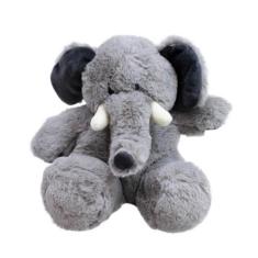 Elefante Cinza Sentado 20Cm - Pelúcia - Fofy Toys