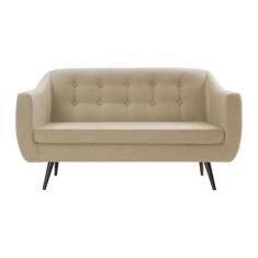 Sofá Decorativo 2 Lugares Pés Palito Cuddle Linho Bege G17 - Gran Belo
