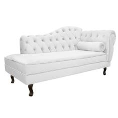 Divã Recamier Sofá Juliana 185cm Lado Esquerdo Coano Branco - AM Decor