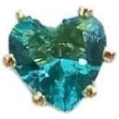 Brinco Armazem Rr Bijoux Infantil Coração Pedrinha Verde