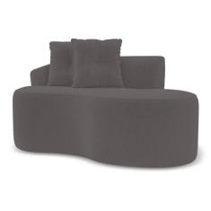 Sofá Orgânico Living Bob 145cm 02 Lugares com 02 Almofadas Bouclê Cinza Escuro - Abmaza