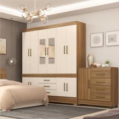 Roupeiro Casal 10 Portas Com Espelho Berlim Amendola Off-white