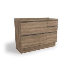 Balcão De Cozinha Maxxi G746 1 Porta E 4 Gavetas C/ Tampo Nogal - Kappesberg