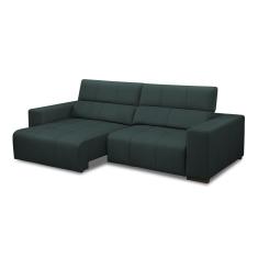 Sofá Decorativo Barbosa 3 Lugares Sala De Estar 250cm Reclinável E Retrátil Couro Verde Musgo