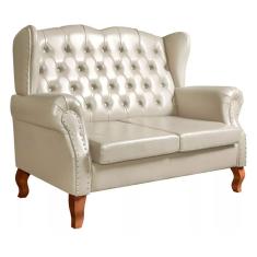 Sofá Imperador Namoradeira Chesterfield Capitonê Couríssimo Bege
