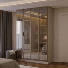 Guarda-roupa 4 Portas Reflecta 100% Mdf Orion CabeCasa MadeiraOriginal