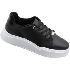 Tênis Casual Moleca Cano Baixo Sola Alta Flatform Confortável Feminino-Feminino