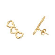 Brinco Ear Cuff 3 Corações