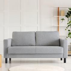 Sofá 2 Lugares com Usb em Linho Antúrio Cabecasa Madeiramadeira Cinza