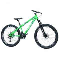 Bicicleta Vikingx Freeride Aro 26 Câmbios Shimanos 21v Verde Neon