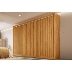 Guarda Roupa Casal York c/6 Gavetas e 3 Portas de Correr Ripada Peroba