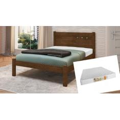 CAMA CASAL COM COLCHÃO D33 138x188x12 FRAMAR PAOLA MALBEC