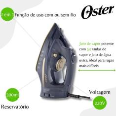 Ferro De Passar 2 Em 1 Sem Fio Oster GCSTCC5000 Preto - 220V, 220V