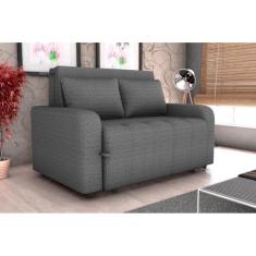 Sofá Cama Amora Linho Cinza E484 - Matrix - LM DECOR