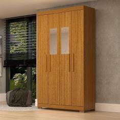 Guarda Roupa Casal Canadá Com Espelho 4 Portas 100% Mdf Linhamobília Cinamomo