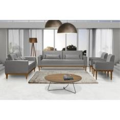 Sofá Living 3 e 2 Lugares Valência - 2,20/1,58mts + 02 Poltronas C/ Ba